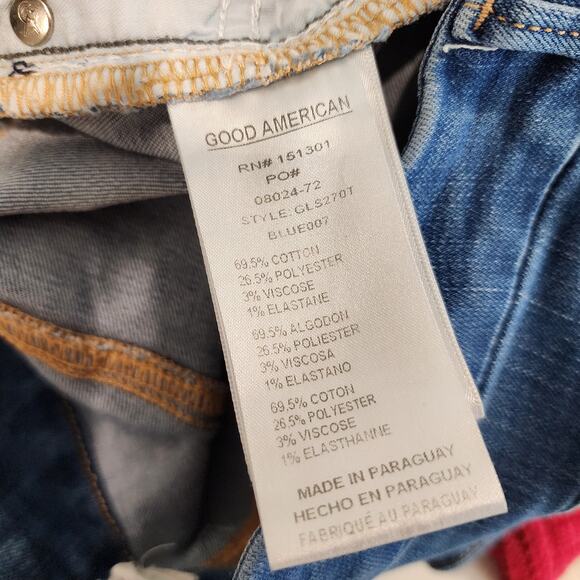 Good American Good Legs Straight Jeans Blue 007 Stretch Denim 6/28 - Picture 8 of 9